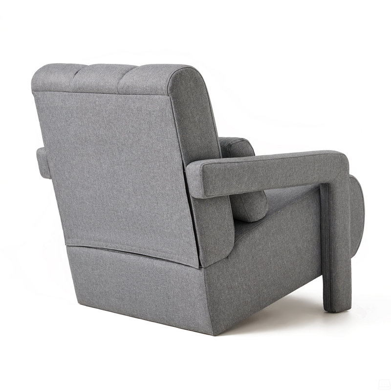 Chaise d'appoint moderne rembourrée, tissu en lin avec coussin