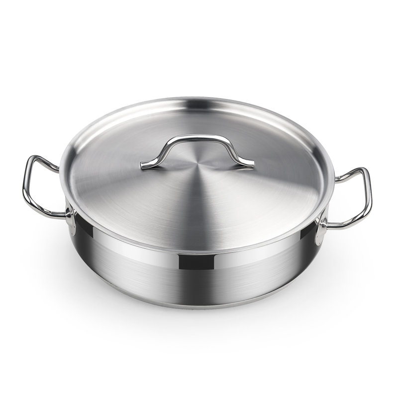 Cooks Standard Professional 4 Quart Stainless Steel Sauté Pan with Lid, Deep Frying Pan Chef’s All Purpose Skillet with Cover, Dishwasher & Oven Safe, Compatible with All Stovetops