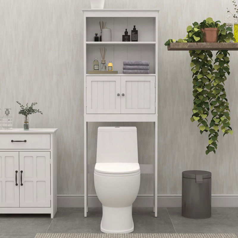 Over The Toilet Rack with 2 Doors and Storage Shelf