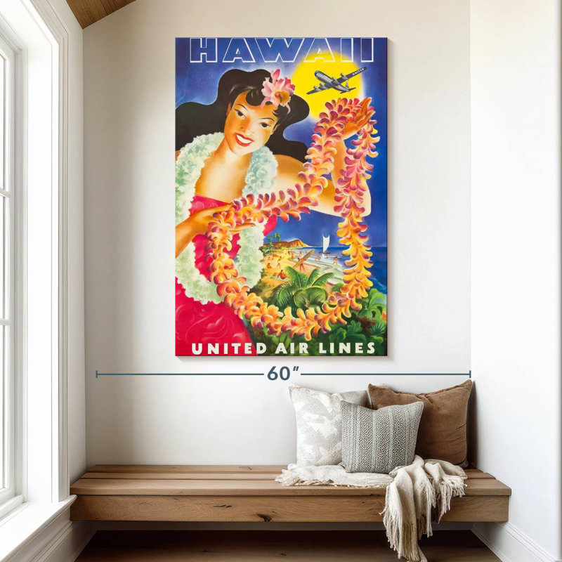 Affiche de voyage Aime Hawaii, H 51 po x l 34 po