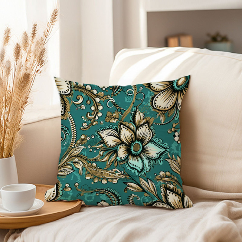 Floral Boho Henna Flowers VIII Bohemian, 18"H x 18"W