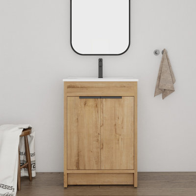 Meuble-lavabo simple 24 po avec comptoir en céramique