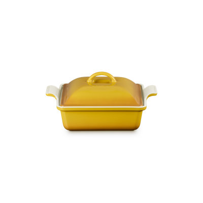 Le Creuset Stoneware Heritage Square Baking Dish With Lid, 2.5Qt. - Nectar