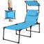 Chaises longues combinant espace extérieur et design ajustable avec cadre Oxford bleu clair et structure en métal