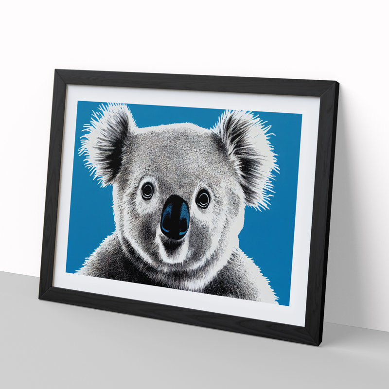 Alluring Koala Bear - Single Picture Frame Print, Black, 46cm H x 64cm W x 2cm D