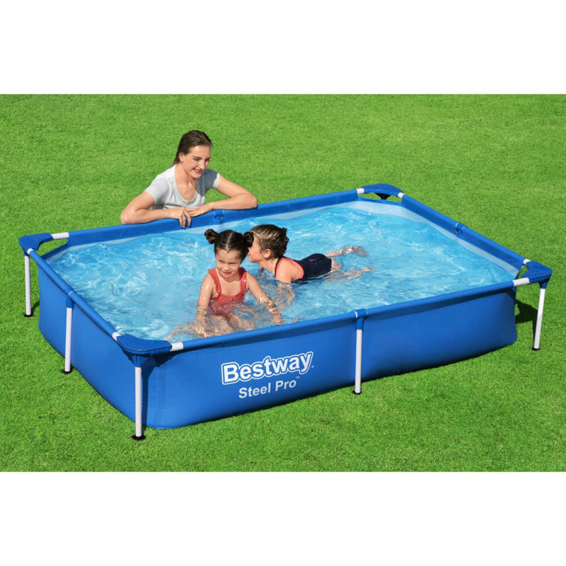 Bestway Steel Pro Swimming Pool, 221 cm L x 150 cm W x 43 cm H