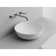 16'' Matt White Stone Circular Vessel Bathroom Sink with Overflow