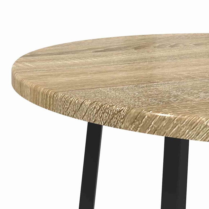  Side Table Set With Shelf 2 Pcs Black Oak 50 X 50 X 51 Cm, Sonoma Oak