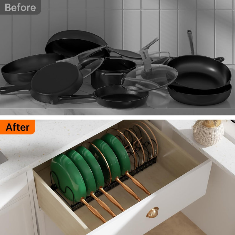Expandable Pot Lid Kitchen Cabinet Organizer Holder