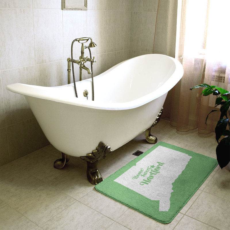 Tapis de salle de bain fairbanks alaska, l 17 po x L 21 po, Vert, Home sweet Hartford