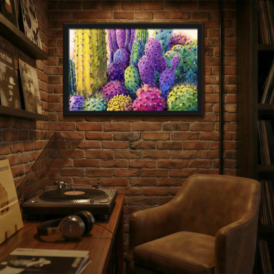 Plantes et fleurs, impression de jardin de cactus colorés