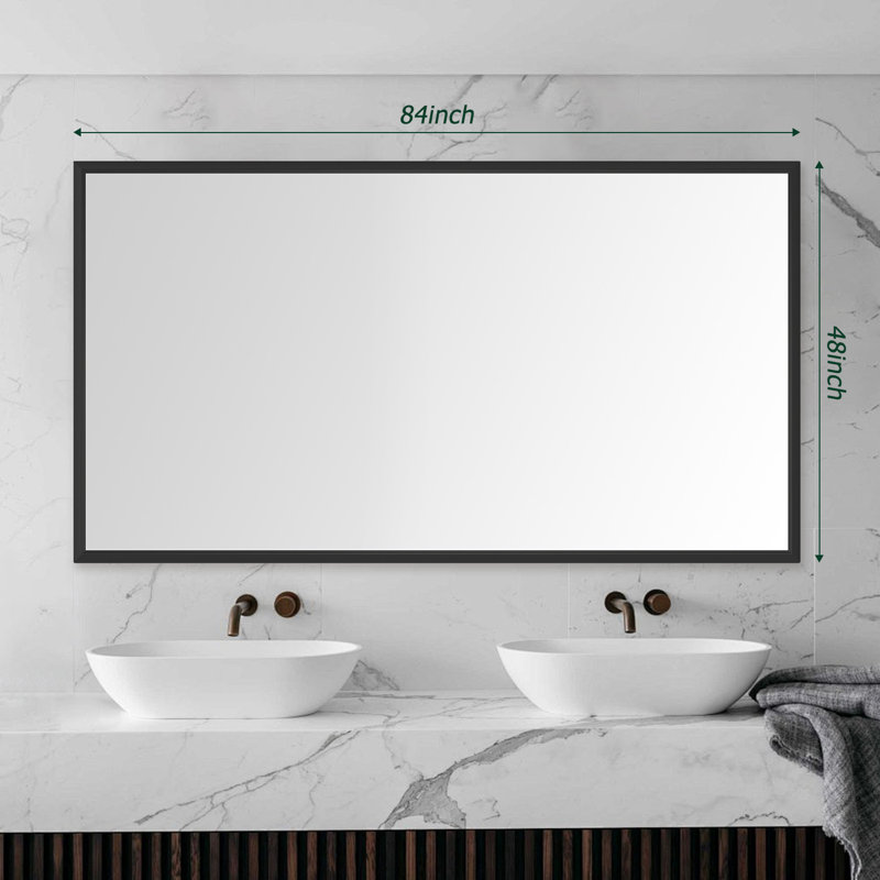 Aluminum Rectangle Wall Mirror, 48'' x 84''