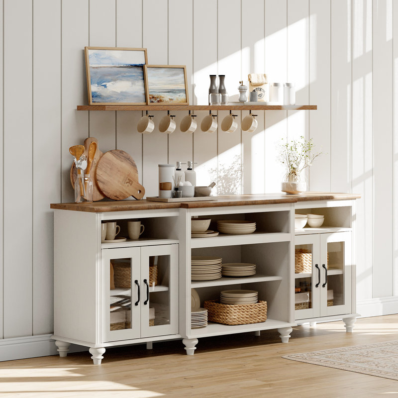 Buffet Scarlett 69,8, Blanc / Brun