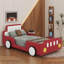 Lit simple de course en forme de voiture avec roues-114404329