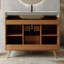 Meuble-lavabo autoportant moderne avec plateau en pierre frittée et rangement intelligent-1896341465