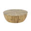 Table basse ronde de salon en bois de manguier brun, 36 po x 36 po x 13 po