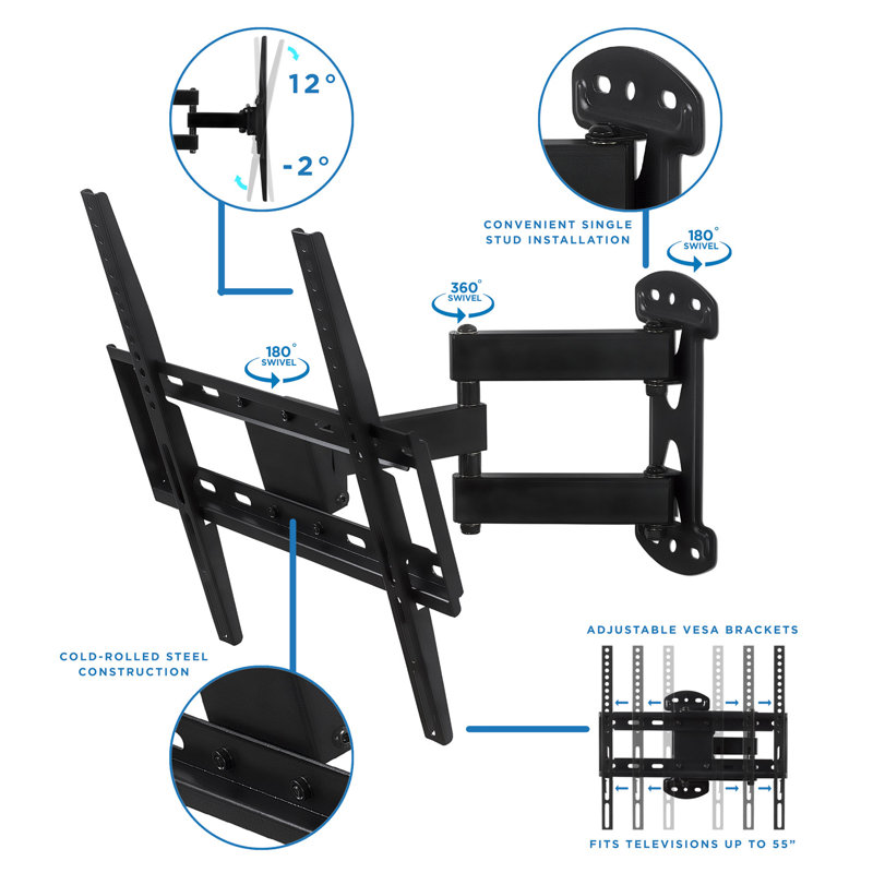 Heavy Duty Adjustable Monitor Desk Mount with USB Ports