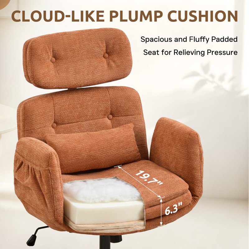 Fauteuil de bureau Criss, Chenille, Orange