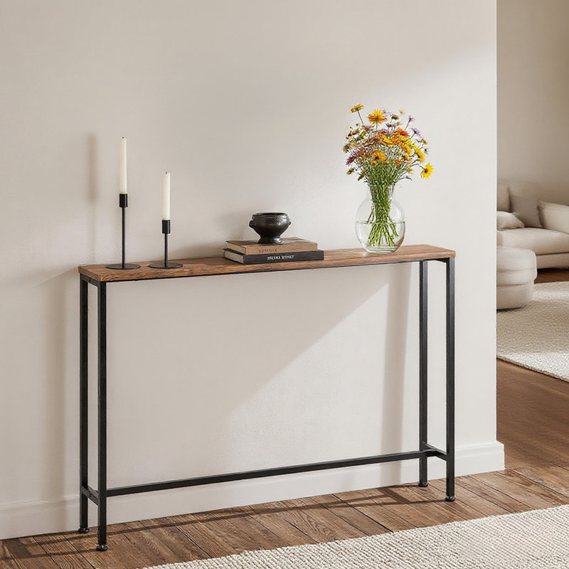 Abingt 120cm Console Table, Black, Brown, 80cm H x 120cm W x 20cm D