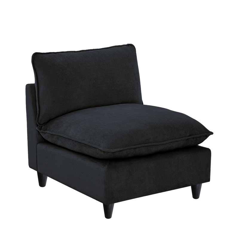 Canapé modulaire 31,5 po Annamaria, Chenille bleu foncé
