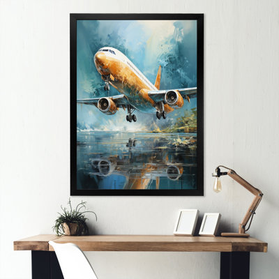 " Plane Flight Reflection On Lake "