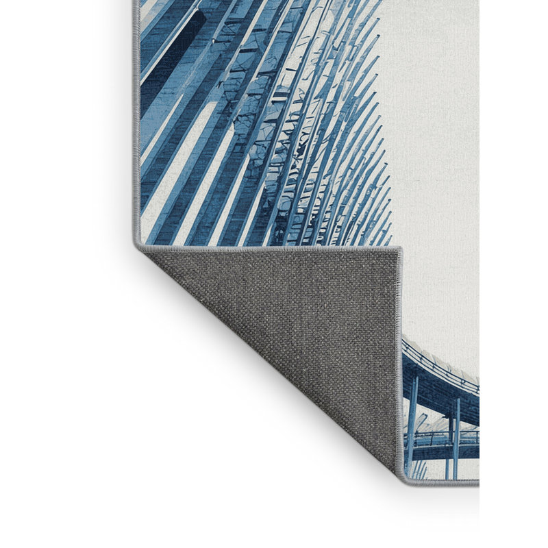 Tapis vert moelleux moelleux et moelleux à motif arc-en-ciel de style Supertree Grove, 6 x 9