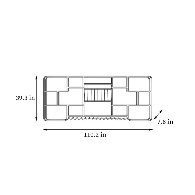 Porte-bouteilles mural à plusieurs niveaux, H 39,3 po x l 110,2 po x P 7,8 po, Doré