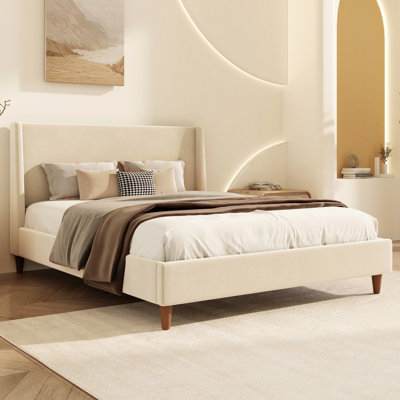 Lit plateforme tapissier sans sommier