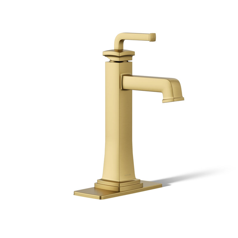 Riff Tall Single-Handle Bathroom Sink Faucet, Laiton brossé moderne éclatant, 1,2 gallon par minute