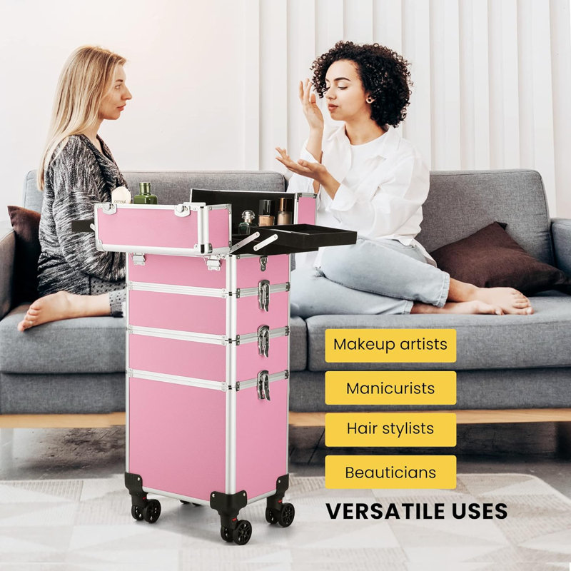 Lyla-Grace Metal Makeup Organizer, Pink