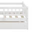 Lit plateforme simple en bois avec éclairage à DEL intégré, garde-corps et 2 tiroirs-111334465