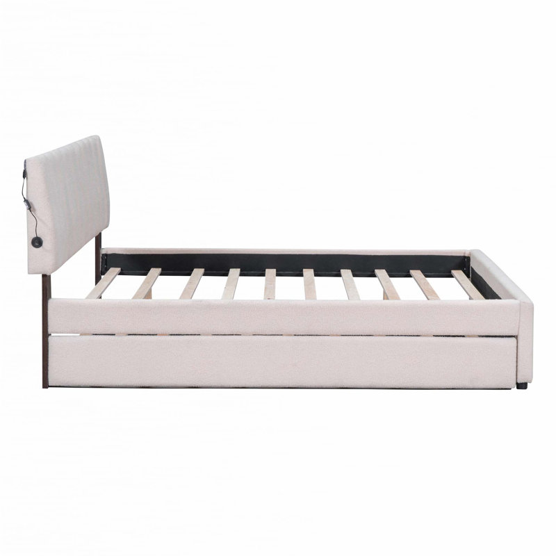 Lit plateforme Teddy, Beige, Grand