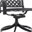 Ensemble de salle à manger 5 pièces en aluminium coulé résistant aux intempéries, comprenant 4 chaises pivotantes et une table ronde de 35,43 po avec structure noire (même SKU: W1710S00300)