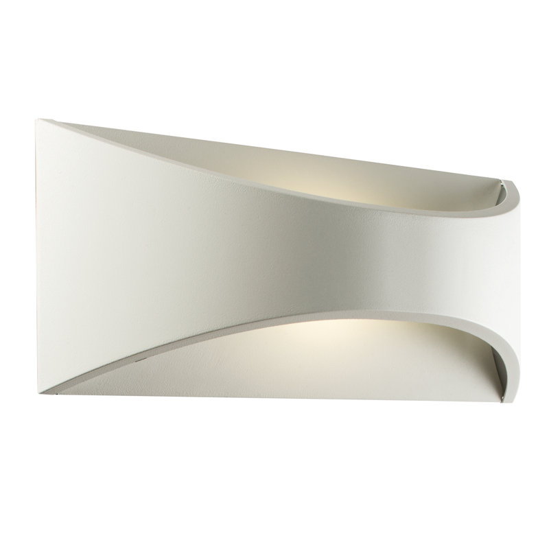 Rubenstein Integrated LED Outdoor Flush Mount, 30 cm, Textured Matt White