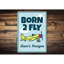 Enseigne en aluminium pour chambre d'enfant Born 2 Fly-58289563
