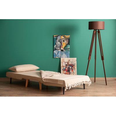 Versatile 1-Seat Sofa-Bed, Cream Colour, 19.7 x 31.5 x 16.5 inches | 100% Metal Frame, 100% Polyester Fabric | High DNS Foam & Silicon Fibre Back Cushions, 14-Level Adjustable Backrest | Perfect for Small Spaces & Guest Rooms