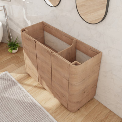 48" Freestanding Bathroom Vanity Base with 3 Doors and 2 Shelves