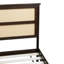 Grand lit en bois avec tête de lit en rotin, pieds de support inclus-526989804