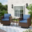Chaise de patio pivotante en osier avec coussins et table 3 pièces Kisner-1396662342