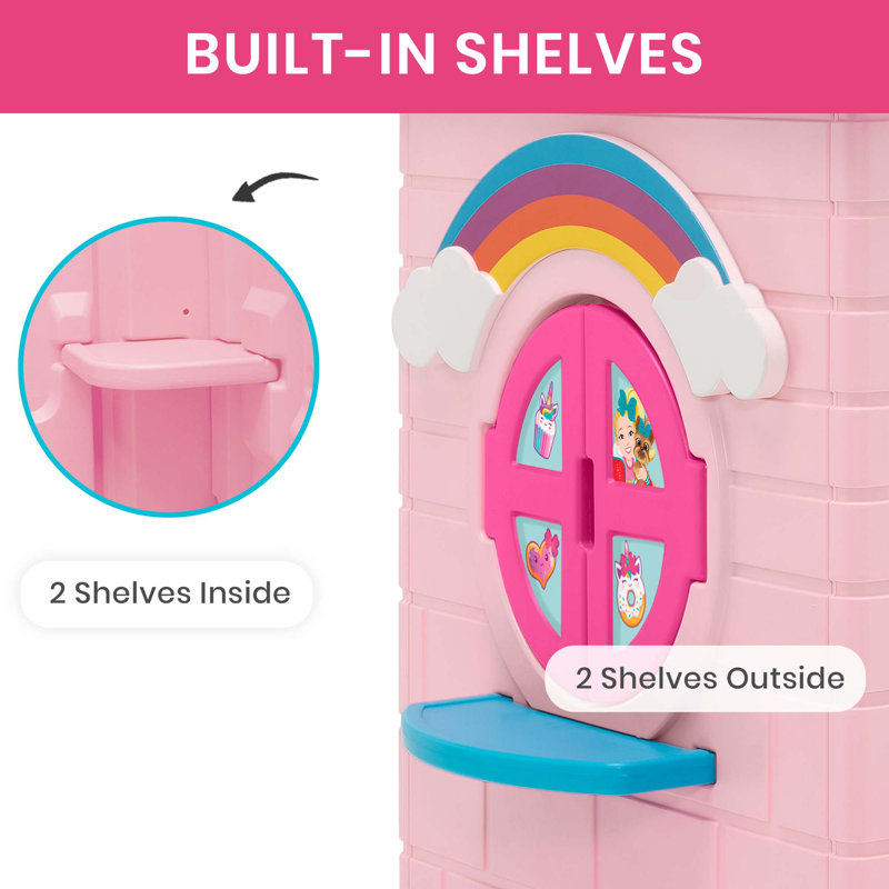 Pink Plastic Rainbow & Unicorn Indoor/Outdoor Playhouse