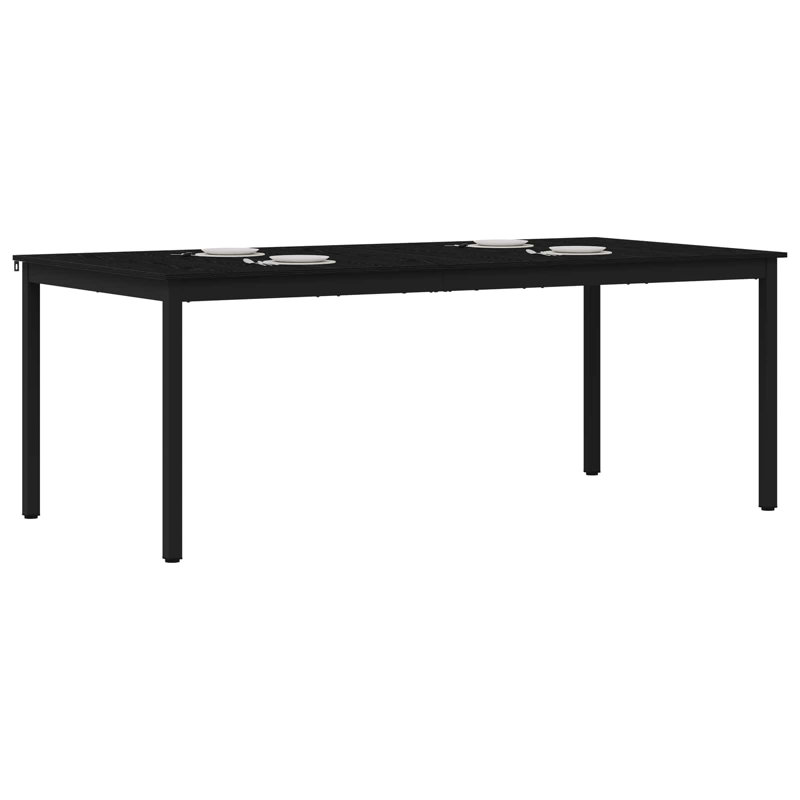 Metal Base Dining Table, 75cmH x 200cmL x 100cmW, Black