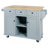 Kitchen Cart With Rubber Wood Drop-Leaf Countertop ,Cabinet Door Internal Storage Racks,Kitchen Island On 5 Wheels With Storage Cabinet And 3 Drawers For Dinning Room-1536540472