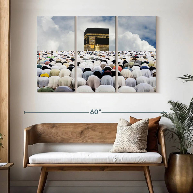 Kaaba Praying Pilgrims, 32" H x 50" W