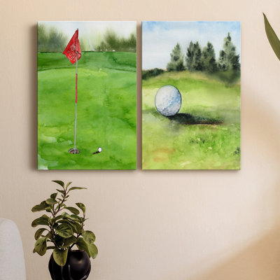 Tee Off Time I, toile tendue avec châssis de qualité supérieure - prête à être accrochée