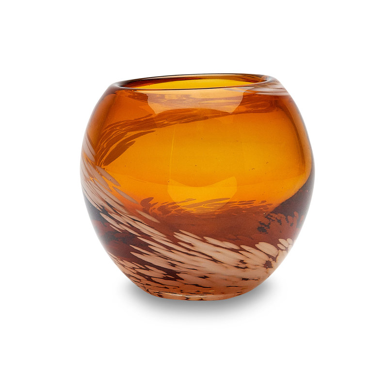 Votive en verre Pearl, ambre