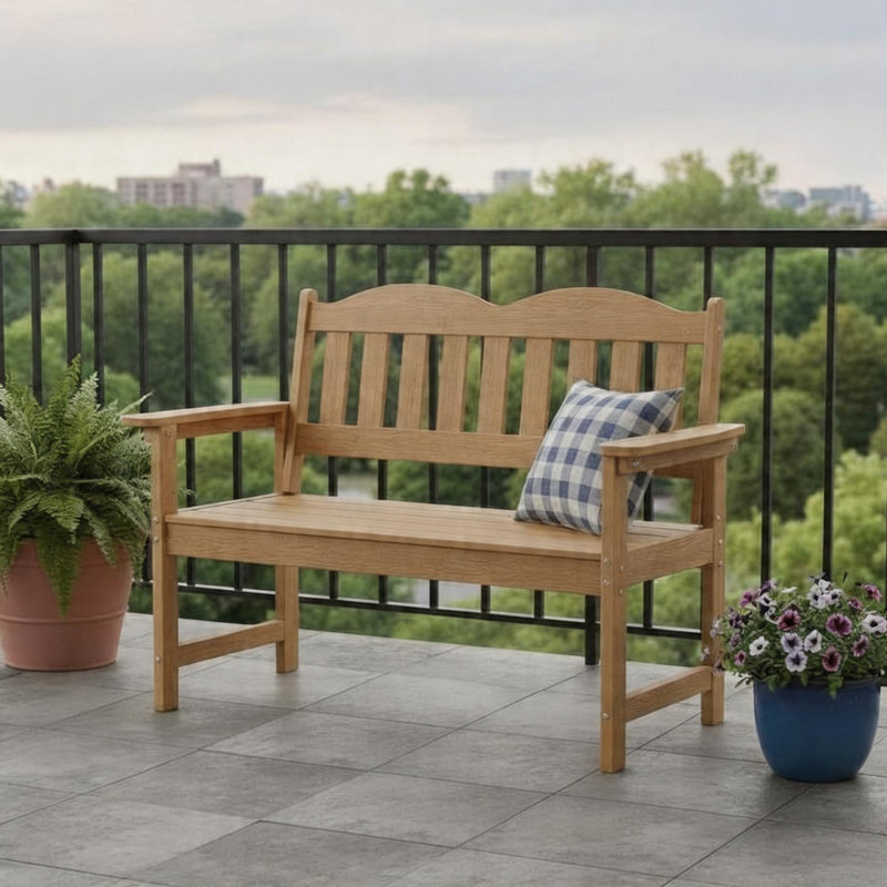 Banc de jardin extérieur pour 2 personnes, Tanné