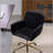 Artificial rabbit hair Home Office Chair with Metal Base, Adjustable Desk Chair Swivel Office Chair, Vanity Chair-766076671