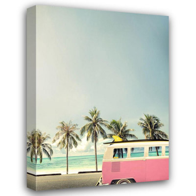 «Bay Bus Home», conception de la toile Fabrikken, art sur toile rose