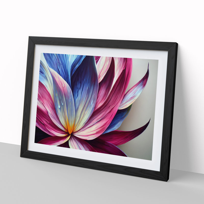 Colourful Floral Art Vol.1 Abstract 1 Piece Single Picture Frame Wall Art, 34cm H x 46cm W x 2cm D, Black Framed