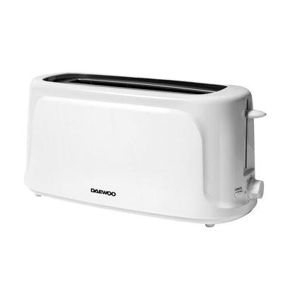 Daewoo Essentials 4-Slice Long Slot Toaster, White